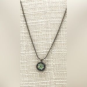 Lia Sophia Elegant Green Pendant Necklace